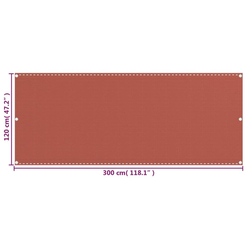 Hannabel Balcony Screen Cream 120X300 Cm HDPE,  Terracotta