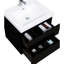 Meuble-lavabo 24 po avec fermeture en douceur - noir brillant. Lavabo en résine. Comptoir de meuble-lavabo pour salle de bain fonctionnel et élégant. Tiroirs pratiques