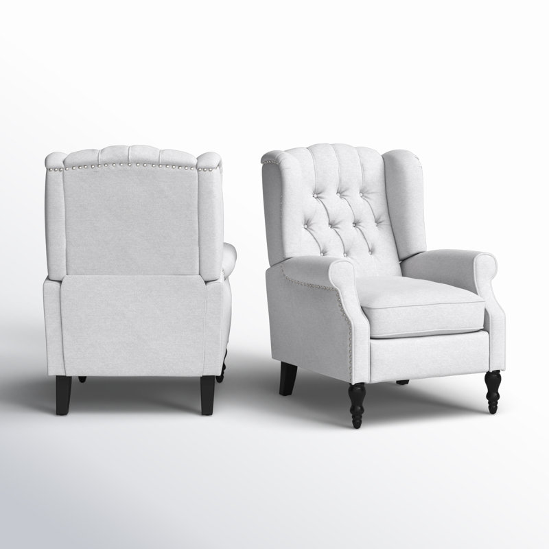 Val Upholstered Recliner, Light Gray