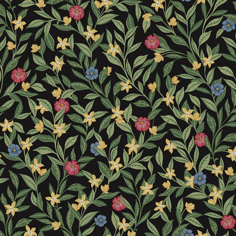 Rouleau de fleurs Addilee, Noir / vert / or / rose / bleu