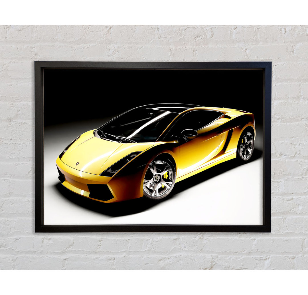 Lamborghini Yellow Stunner - Einzelner Bilderrahmen Kunstdrucke auf Leinwand