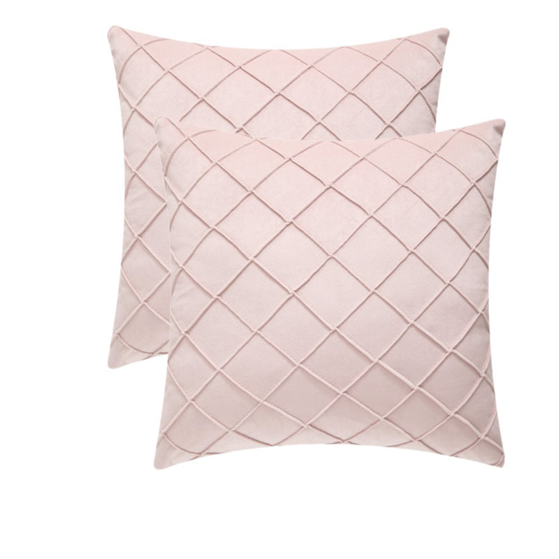 Ensemble de 2 taies décoratives carrées 18 "x 18", Rose, H 20 po x l 20 po
