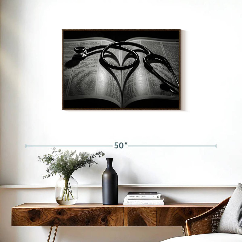 Cabinet médical, Cadre flottant noyer, 31 po x 21 po