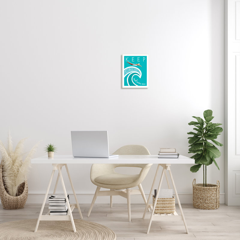Keep Calm And Swim On - impression, Unframed, H 15 po x l 10 po x P 0,5 po