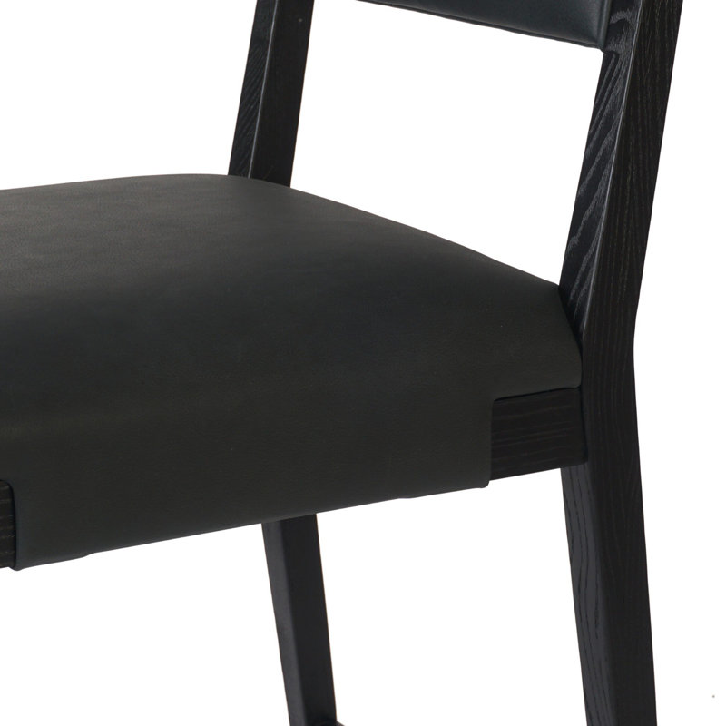 Tamari Stool-Sonoma Chestnut-Bar, Counter Stool (27.76" Seat Height), Black Genuine Leather, Black