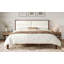 Solid Wood Queen Size Platform Bed Frame With Beige Velvet Upholstered Headboard-222622704-222622707