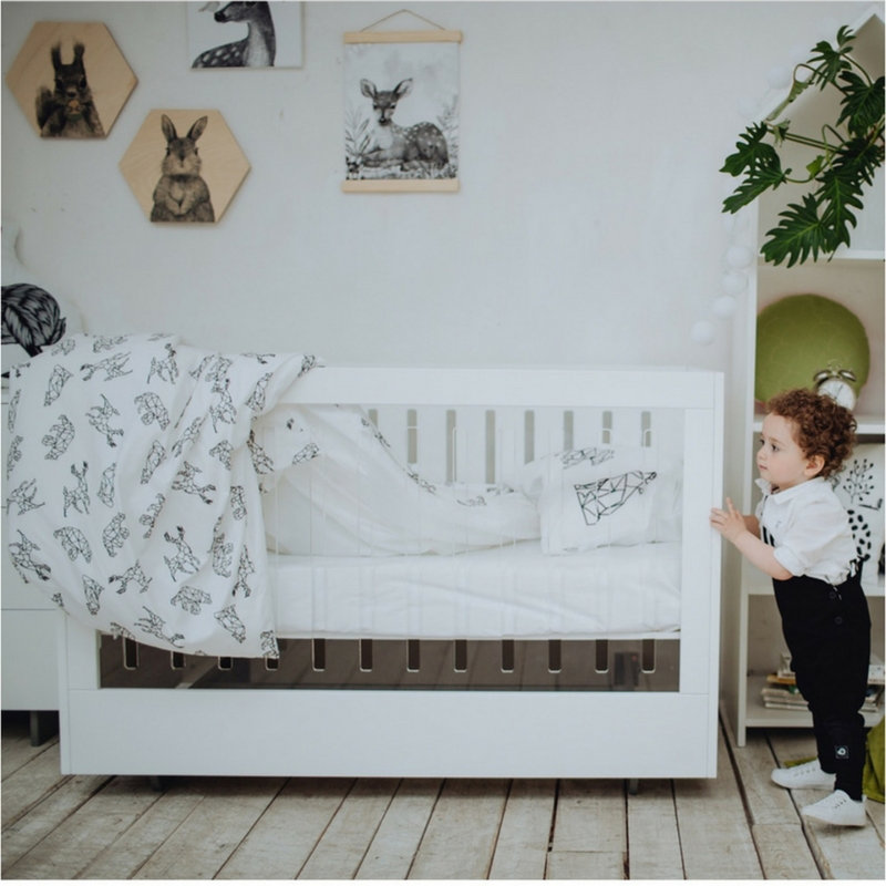 Roni Crib, White/1 side acrylic