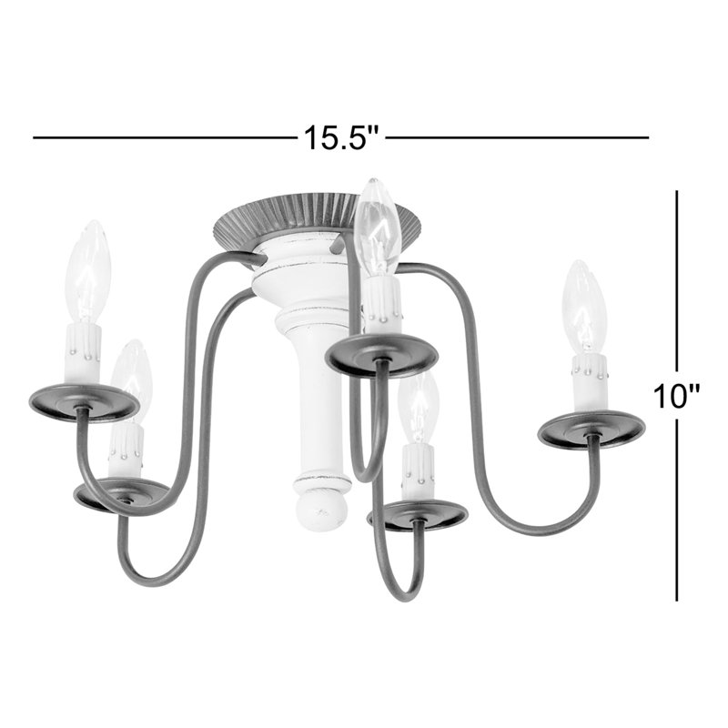 Scottville Flush Mount, White