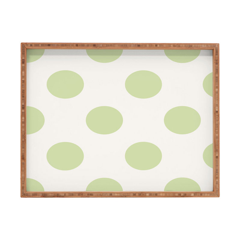 Plateau de table basse/repose-pieds vert pâle vintage dot