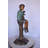 Boy Sitting On A Log With His Puppy Bronze Statue - Size: 15"L X 15"W X 35"H.