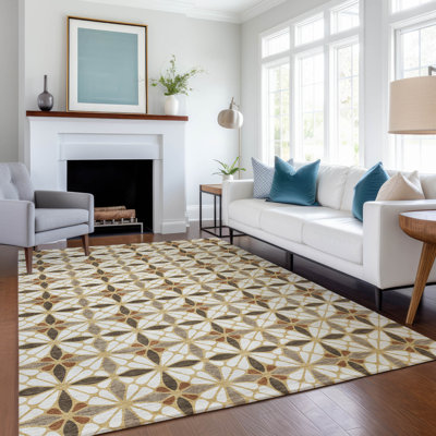 Tapis géométrique intérieur / extérieur lavable à la machine Chantille ACN2469