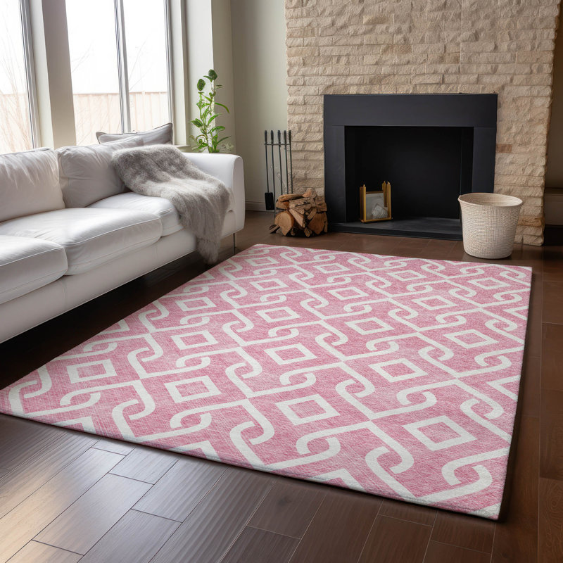 Premium Machine Washable Cerrito Blush Rug, Rectangle 5' x 7'6"