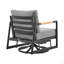 Chaise longue d'extérieur pivotante et pivotante en aluminium et bois de teck avec coussins