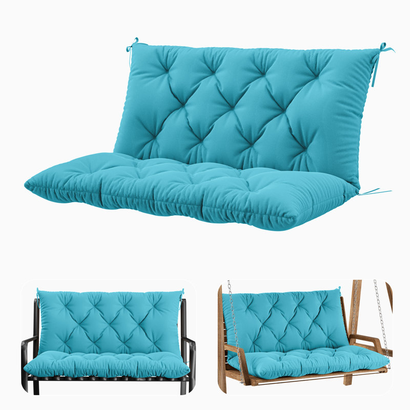 Wynee Porch Swing Cushion 5" Outdoor Bench Cushion, Only Cushion, Lake Blue, 40" W x 20" D