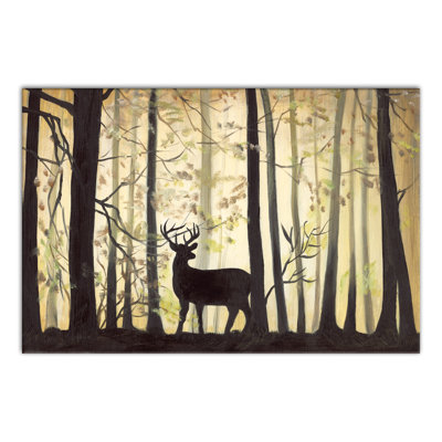 Deer in Ominous Forest - Peinture sur toile
