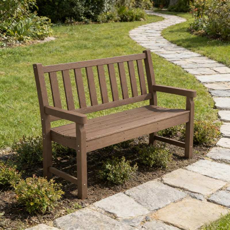 Banc de patio en PEHD, Brun