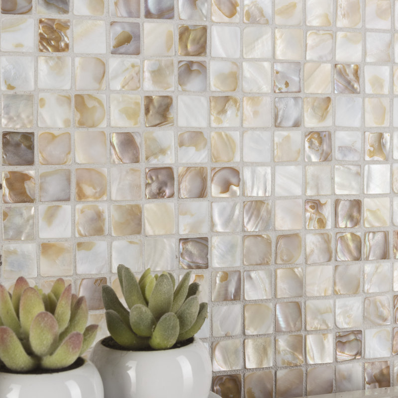 Conchella Square Natural 12" x 12" Natural Shell Mosaic Tile