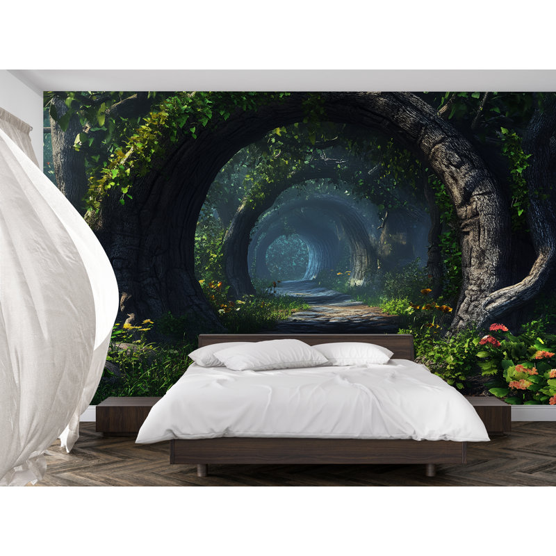 Papier peint Mystical Tree Arch Tunnel, L 144 po x l 100 po, Non tissé