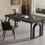 Bureau en pierre noire avec tiroirs-248327120