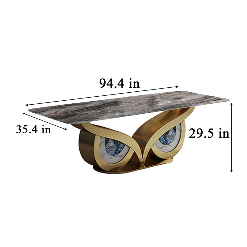 Dining Table, 29.5"H x 94.4"L x 35.4"W