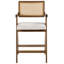 Upholstered Counter Stool with Solid Wood Frame