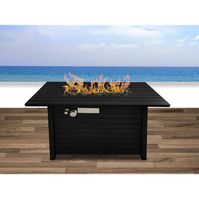Table de foyer d'extérieur au propane en acier 24 po avec couvercle - CM-1124