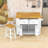 48inch Kitchen Island with 2 Bar Stools, Storage Rack and Drawers-1449134483