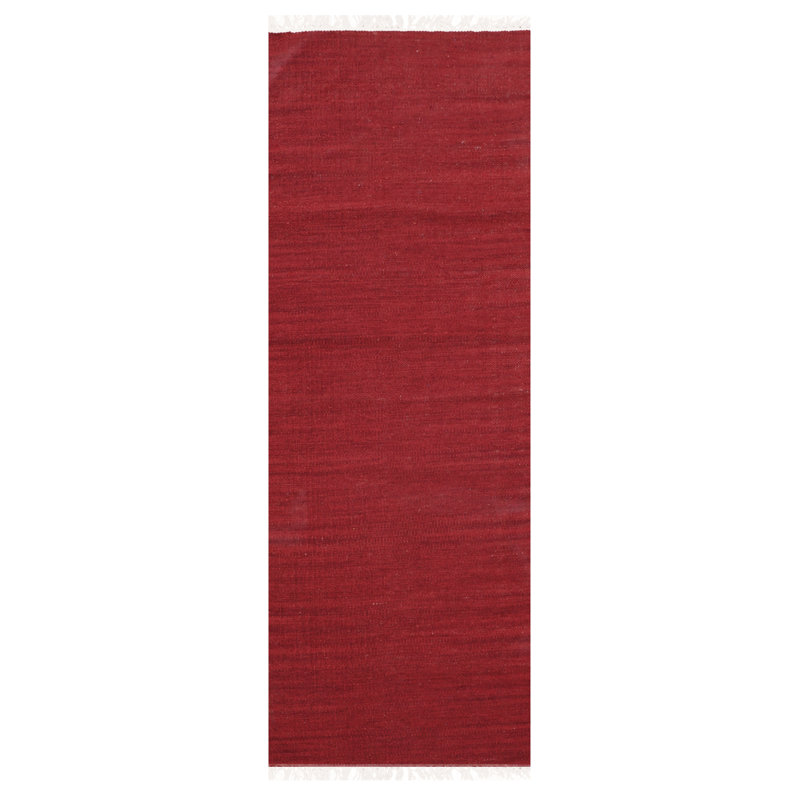 Tapis en laine Kilim tissés à la main et à plat Alithea, Marron clair, Tapis de couloir 2 pi 6 po x 10 pi