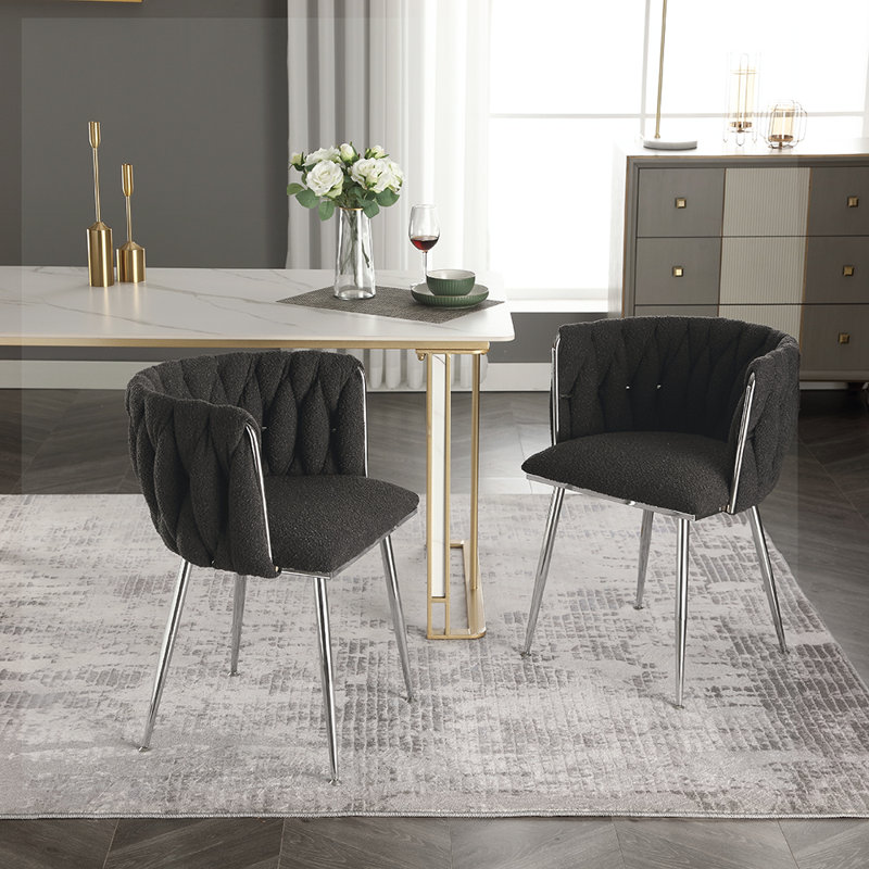 Fauteuil de 21,26 po de large Valeen, Bouclé noir