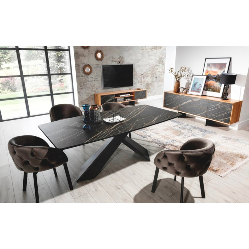 Daleisha Metal Base Dining Table, 75cm  H x 240cm L x 100cm W