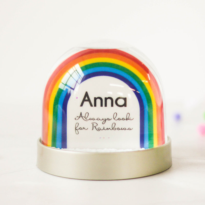 Joshue Personalised Rainbow Snow Globe, Yes