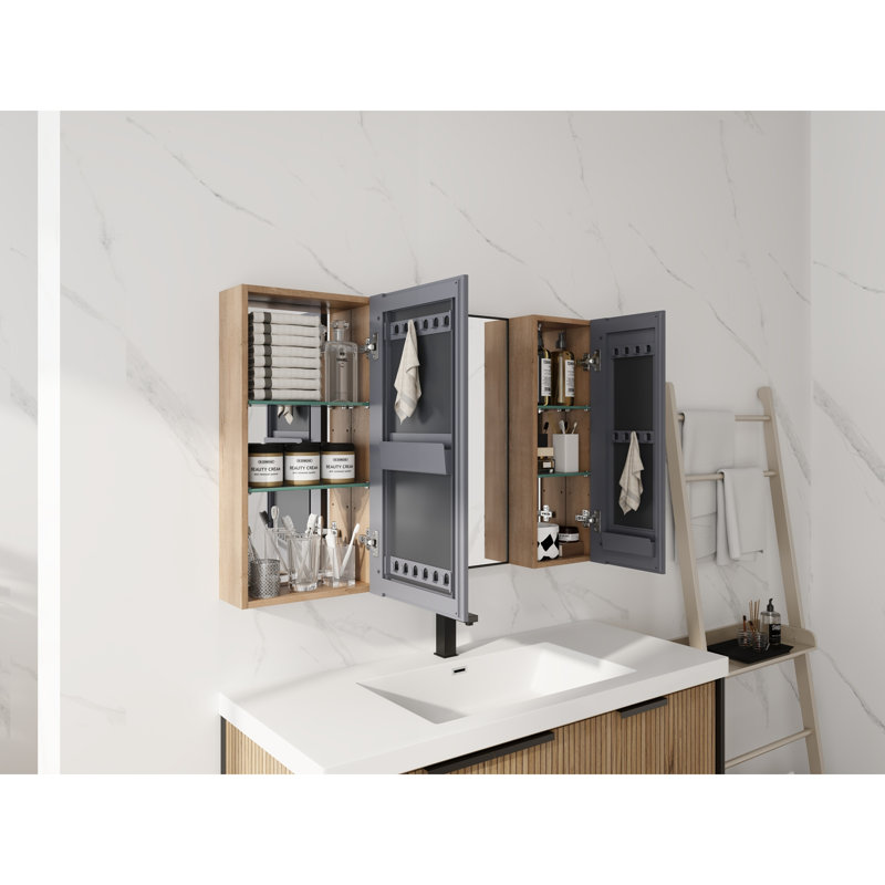 Bathroom Mirror Cabinet with Storage Combination