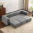modular Chenille sofa with 3 Ottomans-522194089