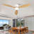 52" 3 Blade Ceiling Fan With Remote Control And Led Light