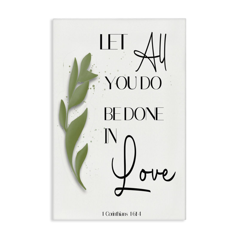 Toile Proverbe «Done In Love», conception par Amber Clarkson, H 36 po x l 24 po