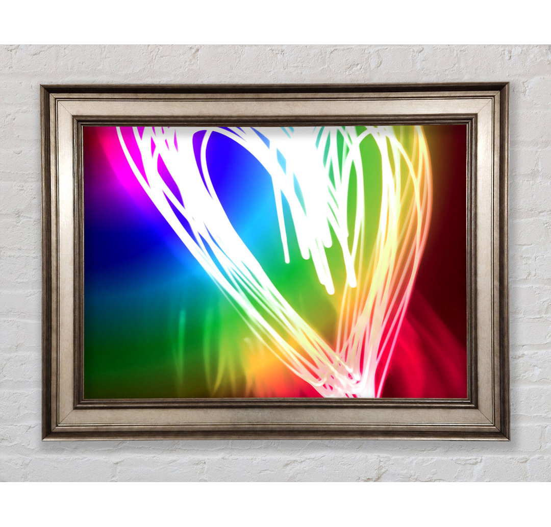 Gerahmtes Leinwandbild Neon Heart