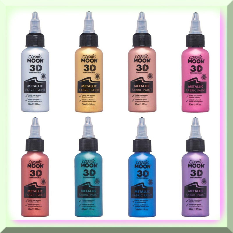 ShimmerTex 3D Metallic Fabric Paint Set 8pcs