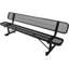 Banc d'extérieur en acier de 2,4 m (8 pi) - Robuste et noir, idéal pour terrasse et jardin stable.