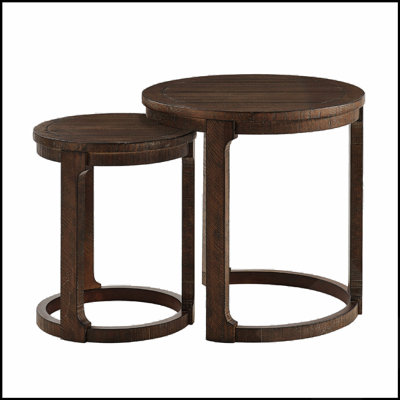 Ensemble de tables basses rondes rondes 24 pouces 24PC, style rustique Mid-Century pour salon et bureau