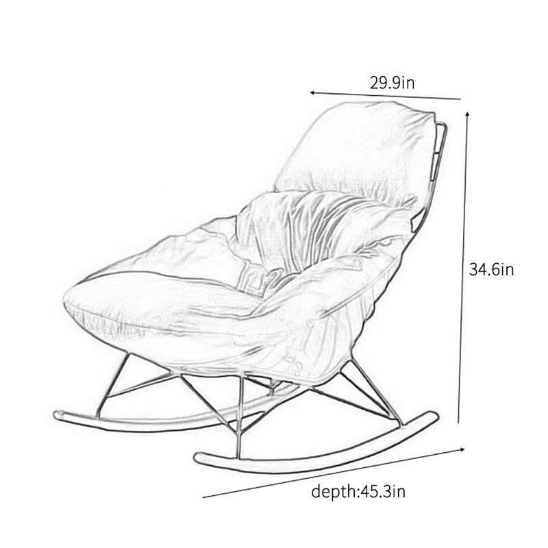 Chaise berçante légère de luxe, Jaune
