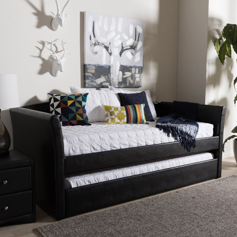 Angeles Upholstered Daybed, Black