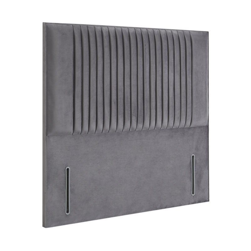 Rine Upholstered Headboard, Plush Steel, Kingsize (5'), Velvet