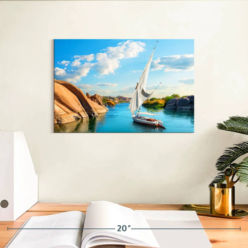 Meil River Nile Boat, H 8 po x l 12 po