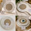 Plateau tournant en marbre blanc avec motif mandala doré, 12 po