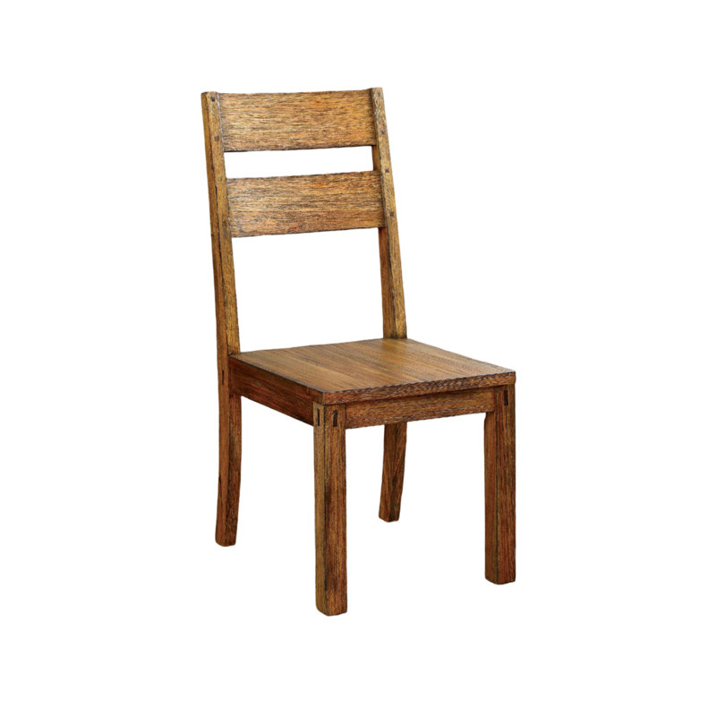 Ensemble de 2 chaises de salle à manger en bois massif de style rustique foncé