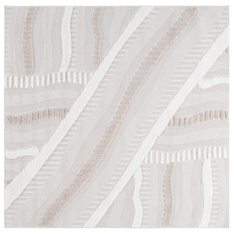 Tapis à motif abstrait Kirrah Performance, Carré 6 pi 7 po