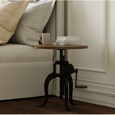 Neche Solid Wood Pedestal End Table