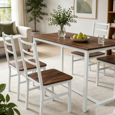 5-Piece Dining Set with Ergonomic Chairs and Sturdy Frame