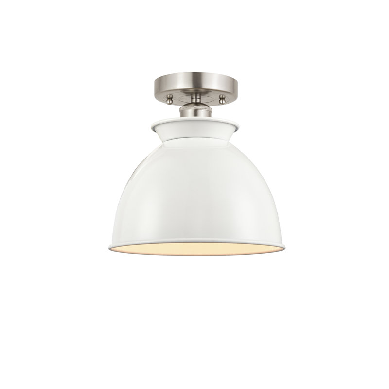 Plafonnier semi-encastré 1 lumière 8,5 po Campanelli, Nickel satiné brossé