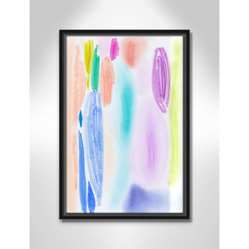 «Vivid Space II» par Bea Dina, Pas de tapis, H 19,5 po x l 13,5 po x P 2 po, Toile avec cadre flottant noir